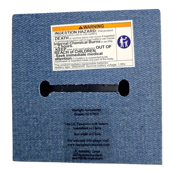 True Religion Women’s Gold Navy Denim Strap Watch Rectangular Lock Charm TRL100 - Picture 13 of 13